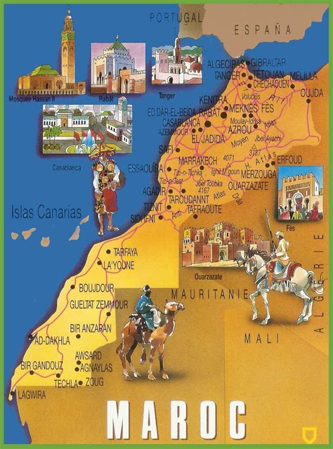 Morocco Map: tourist map of Morocco with Cities.